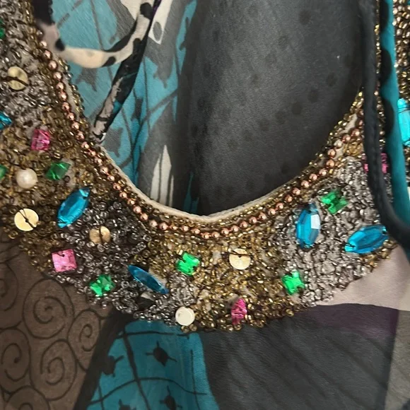 L’affaire sheet swimsuit cover tunic embellished M - Picture 4 of 10